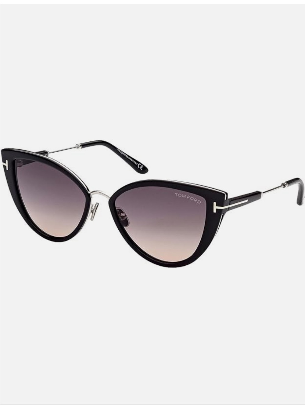 Tom Ford Anjelica Cat Eye Sunglasses Black Frame Brown Lens